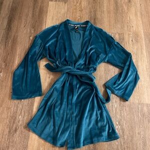 Turquoise steve madden robe with bedazzled details